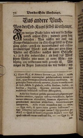 Das andere Buch. Von der Erd-Kugel selbst überhaupt.