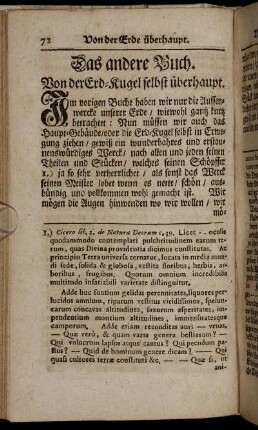 Das andere Buch. Von der Erd-Kugel selbst überhaupt.