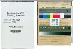 Entnazifizierung Leonhard Wirtz , geb. 12.01.1878 (Schuhmachermeister)