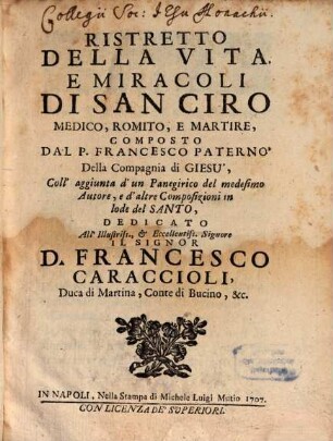 Ristretto della Vita ... di San Ciro