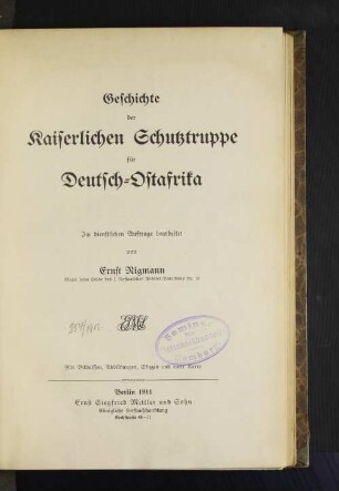 Geschichte der Kaiserlichen Schutztruppe für Deutsch-Ostafrika