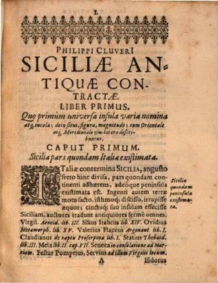 Philippi Clüverii Sicilia Antiqua : Eiusq[ue] Sardinia et Corsica antiqua