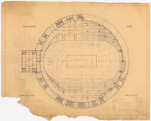 Sporthalle, Berlin: Grundriss UG, Logenring, 1.-4. Ring