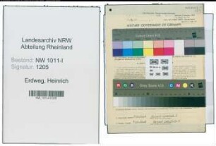 Entnazifizierung Heinrich Erdweg , geb. 06.11.1891 (Buchbinder)