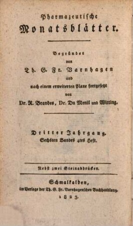 Archiv des Apotheker-Vereins im Nördlichen Teutschland für die Pharmacie und deren Hülfswissenschaften. 4. 1823