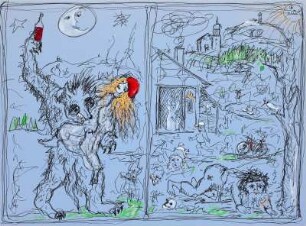 ZU ROTKÄPPCHEN LXVIII: WERWOLF (nach einem unbekannten Meister sowie Lucas Cranach dem Älteren)