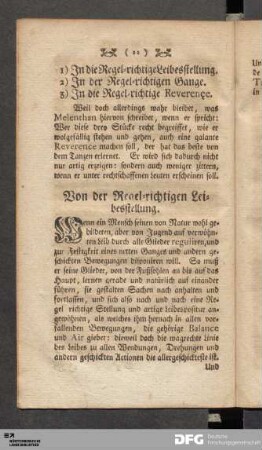 Von der Regel-richtigen Leibesstellung.
