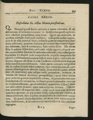 Caput XXXVIII. Describitur hic Actus Mentis potestativus.