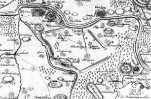 Struppen-Kleinstruppen. Plan der Belagerung und Einnahme der Vestung Sonnensteyn bey Pirna d. 5. Sept. 1758, aus: Neues Kriegstheater, Leipzig 1758 (Sign.: VIII 95)