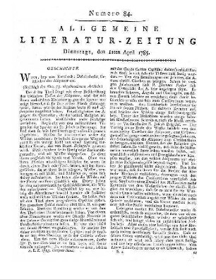 The Critical review. [Februar 1785]. London [1785]