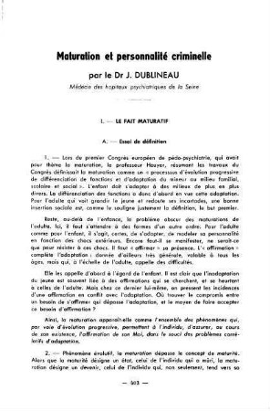 403-427, Maturation et personnalité criminelle