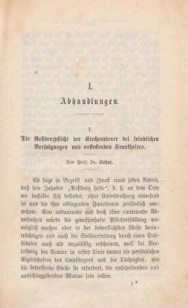 3-85 Die Residenzpflicht der Kirchendiener bei feindlichen Verfolgungen und ansteckende Krankheiten