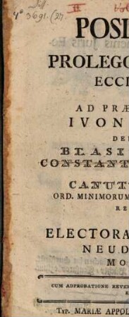 Positiones ex prolegomenis iuris ecclesiastici