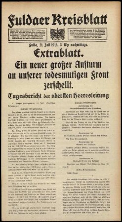 Ausgabe vom Freitag, den 21. Juli 1916.