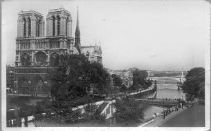 Paris. Notre-Dame (1163/1345). Blick nach Osten über die Seine. Fotografie (Weltpostkarte)