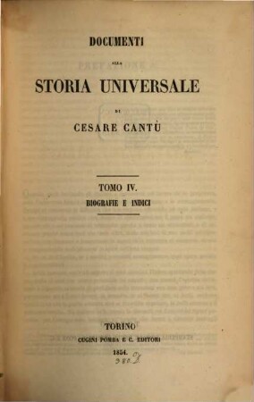 Documenti alla storia universale, 4. Biografie e indici