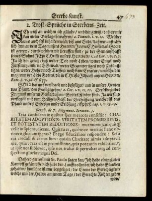 2. Trost-Sprüche in Sterbens-Zeit.