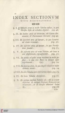 Index sectionum