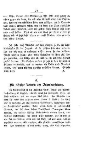 Die nöthige Reform der Jugenderziehung