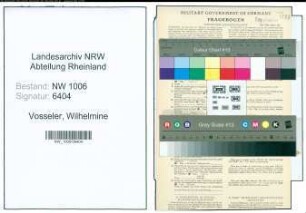 Entnazifizierung Wilhelmine Vosseler , geb. 18.12.1884 ()