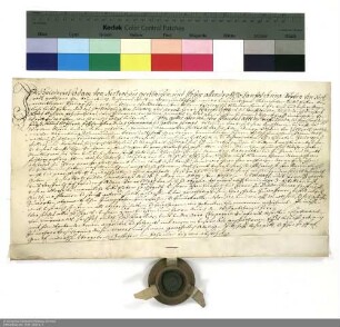 Revers Friedrich Adams und Anna Sophias von Reckrod bezüglich der Belehnung mit einem Anteil an Gütern in Urnshausen und weiteren im Einzelnen aufgeführten Lehen durch Placidus [von Droste], Abt von Fulda