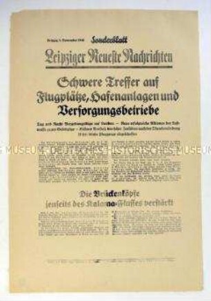 Sonderblatt der "Leipziger Neuesten Nachrichten" zum Luftkrieg gegen Großbritannien