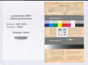 Entnazifizierung Maria Goergen, geb. 03.06.1898 (Buchhalterin)