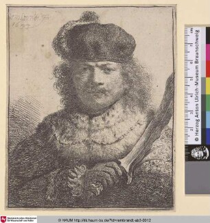 [Selbstbildnis mit erhobenem Säbel; Self-Portrait with Raised Sabre; Portrait de Rembrandt tenant un sabre]