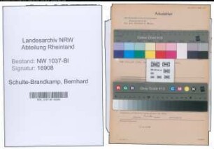 Entnazifizierung Bernhard Schulte-Brandkamp , geb. 12.11.1897 (Inspektor)