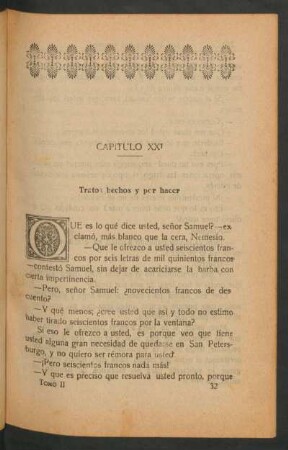 Capítulo XXI - Tratos hechos y por hacer