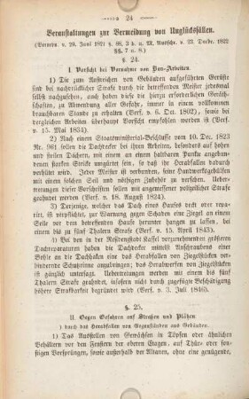 Veranstaltungen zur Vermeidung von Unglücksfällen. (Verordn. v. 29. Juni 1821 §. 88.3 b ...)