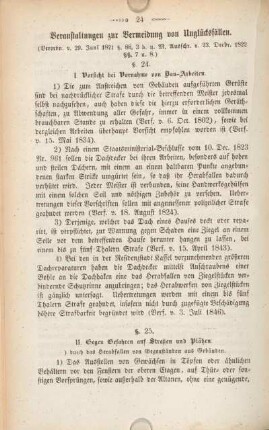 Veranstaltungen zur Vermeidung von Unglücksfällen. (Verordn. v. 29. Juni 1821 §. 88.3 b ...)