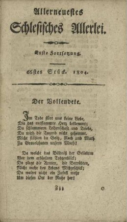 66stes Stück. 1804.