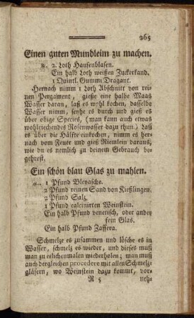 Ein schön blau Glas zu mahlen