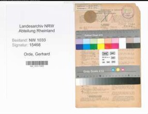 Entnazifizierung Gerhard Am Orde , geb. 07.10.1896 (Maschinist)
