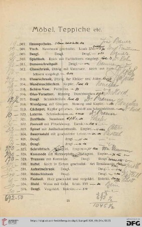 Möbel, Teppiche etc. (Nr. 307-382)
