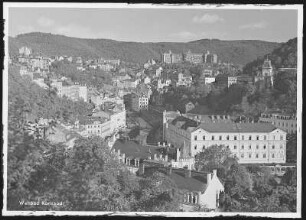 Karlsbad. Blick vom Hirschensprung gegen Hotel Imperial