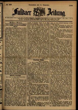 Ausgabe vom Samstag, den 13. November 1886.