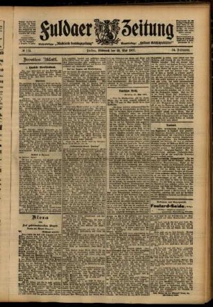 Zweite Ausgabe vom Mittwoch, den 22. Mai 1907.