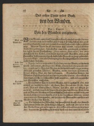 Des ersten Theils erstes Buch, von den Wunden.