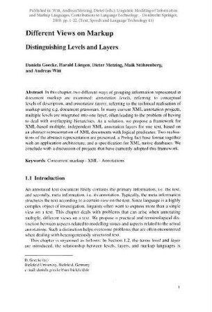 Different Views on Markup