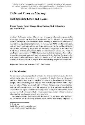 Different Views on Markup