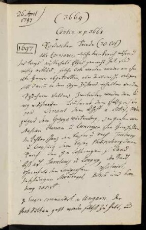 3669-3703, 26. April 1793 Contin. v. p. 3668 - 7. May 1793 Contin. v. pag. 3630