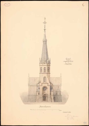 Evangelische Kirche, Langenberg 3. Projekt: Ansicht