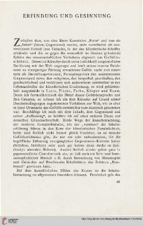 Erfindung und Gesinnung