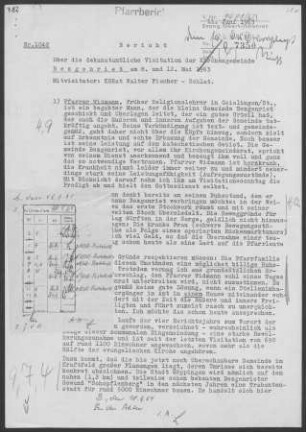 Bezgenriet: Visitationsbericht mit Pfarrbericht 1963 - Eingang im Oberkirchenrat 1964