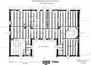 Stuttgart-Untertürkheim Pbf: Empfangsgebäude Verwaltungsgebäude Grundriß 1.Stock (mit Gebälk)