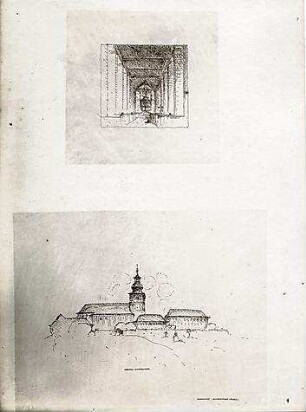 Gsaenger, Gustav; Amberg / Oberpfalz (Bayern); Dreifaltigkeits Kirche, Pfarrhaus, Beneficatenhaus und Schule - Innen- und Außenansicht