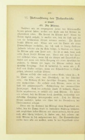 VI. Betrachtung der Naturkräfte