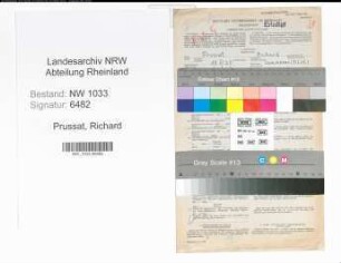 Entnazifizierung Richard Prussat , geb. 18.11.1920 (Polizeianwaerter)